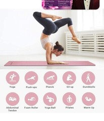 Extra Thick Yoga Mat with Strap for Men and Women Large, Peach-Blue