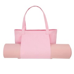 1 Pcs Yoga Bag, Tote Pilates Bag with Yoga Mat Holder Canvas & Pink