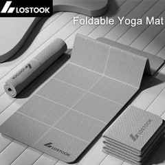 4Mm Thick TPE Foldable Yoga Mat 183*61Cm Easy Storage for Travel Yoga Pilates Ho