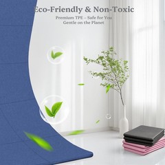 Foldable Yoga Mat Non Slip, Pilates Fitness Mats – 72″ x 24″ x 0.24″ Extra Wi…
