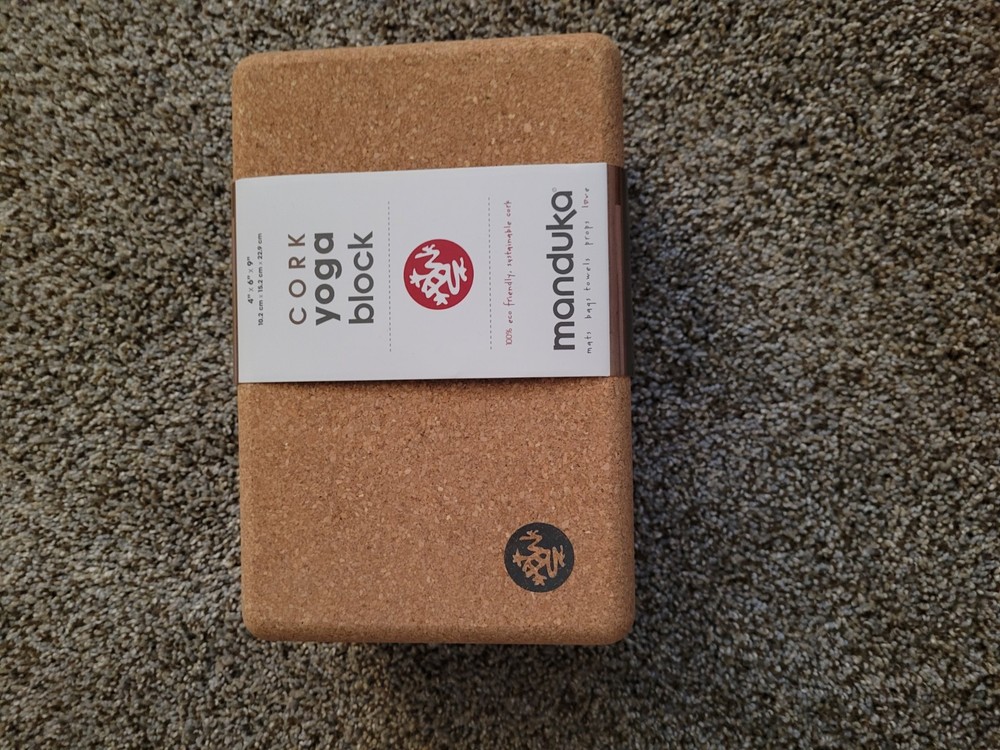Manduka Cork Yoga Block 4″ x 6″ x 9″ Sustainable Natural Cork Radius Edges