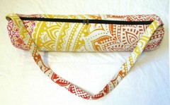 Indian Yoga Bag Tie Dye Mantra 100% Cotton Gym Mat Carrier Bags With Shoulder St