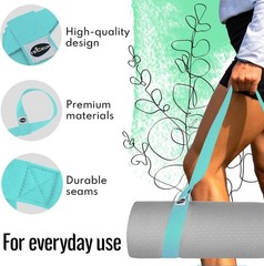 Yoga Mat Strap – Extra Soft & Thick Cotton Carrier for All Mats | Adjustable …