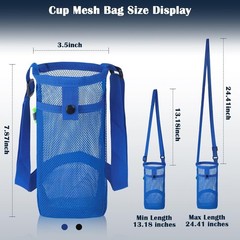 2 Packs Bottle Holder With Strap, Mesh Sling With Adjustable Shoulder Strap,
