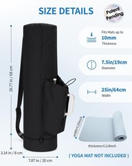 Puffy Yoga Mat Bag Yoga Gym Bags for Women Men, Full-Zip Pilates Bag with Wet…