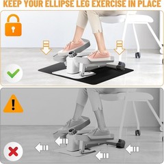 Under Desk Elliptical Mat – Non-Slip Exercise Equipment for Peloton Bike, Small