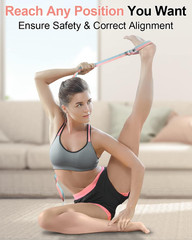 Yoga Strap/Stretch Bands [15+ Colors, 6/8/10 Feet Options] with Extra Safe Ad…
