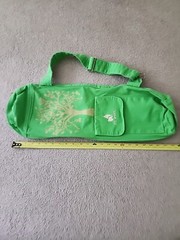 Fit Spirit Bag Full Zip Exercise Yoga Mat Tote Cargo Pockets Green Strap