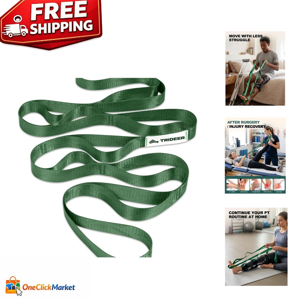 75″ Non-Stretch Physical Therapy Strap with Loops for Knee & Hip Recovery