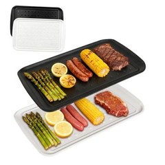 17 Inch Grilling Prep & Serve Trays with Non-Slip 17″ x 10.5″ White/Black