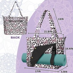 Women’s Yoga Bag with Yoga Mat Bag Carrier – Large Mat Pocket Fitness Tote fo…