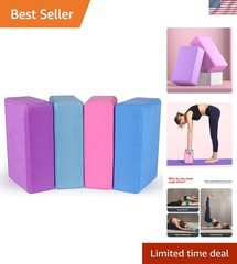 Lightweight High-Density Yoga Blocks 9”x6”x3” – Boost Strength & Flexibility
