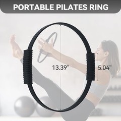 Zmarthumb Pilates Ring, 13.5″ Silicone Magic Fitness Circle Black