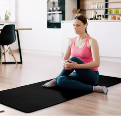 Black All Purpose Exercise Mat Thick Non Slip Gym Yoga Pilates Fitness