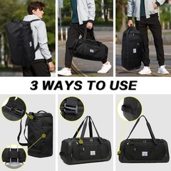 Laripwit Travel Duffle Bag for men 40L Medium Sports Gym Bag with Wet Pocket …