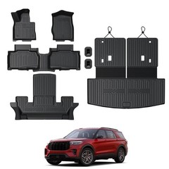 Floor Mats for 2025 2020-2024 Ford Explorer (6-seat), All Weather TPE Floor Mat