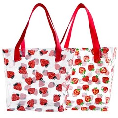 Kasepie 1 piece Strawberry pattern Large clear Tote work bags Strawberry 5275-7