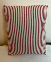 Red Plaid Moose Throw Pillow Striped on Back 13″ x 10″