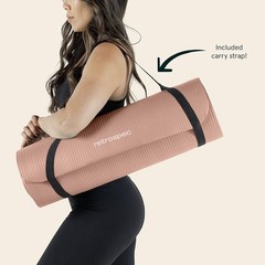 Solana 1/2″ Thick Non-Slip Yoga Mat with Strap – Perfect for All Fitness Levels