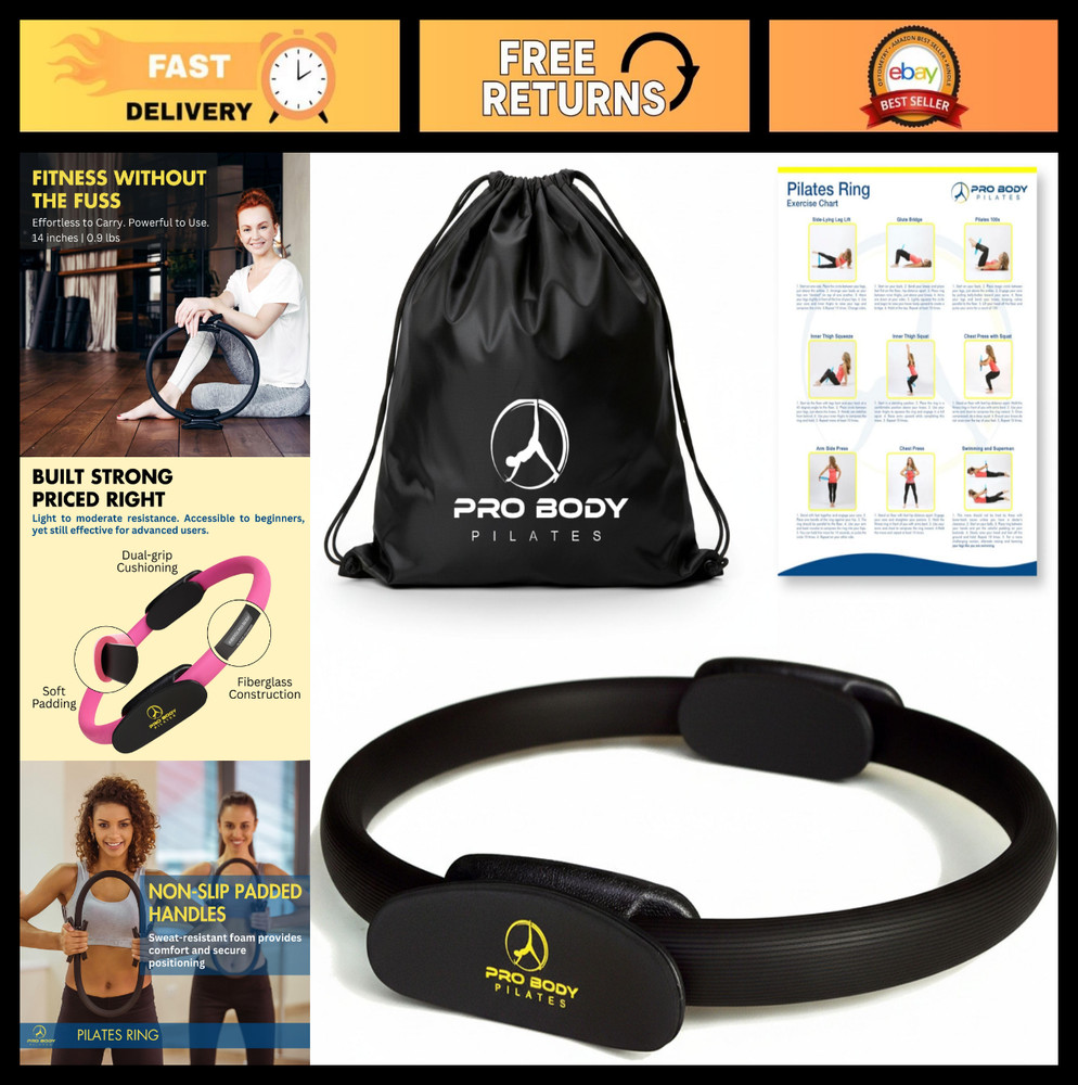 14″ Pilates Ring Fitness Circle – Tone Inner Thighs, Arms & Core, Home Workout