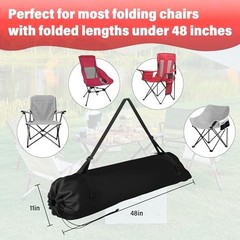 Replacement Carrying Bag for Foldable Camp Chairs, Hammock, Yoga Mat, Black