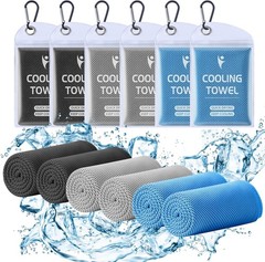 6 Pack Cooling Towels Breathable Workout Gym Yoga Sports Neck Towel 40×12 Inch