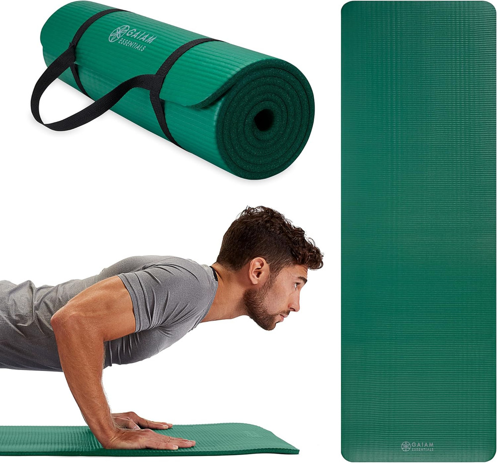 Thick Yoga Mat 72″x24″ Fitness Exercise Mat w/ Strap Non-Slip Cushion Workout