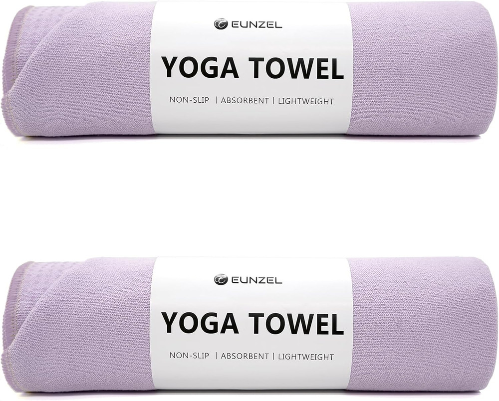 2 Pack Hot Yoga Towel with Grip Dot, Non Slip Yoga Mat Towe Sweat Absorbent Towe