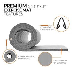 High Density with Carry Strap for Yoga Gym Fitness Gray