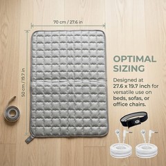 50x70cm Silver Therapy Pad Non-Slip Backing Comfortable Fast Sleep EMF Protect