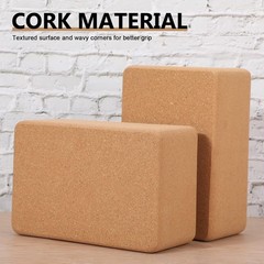 Cork Yoga Blocks 4-Pack Wide Non-Slip Support for Poses & Stretching