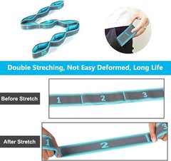 Elastic Yoga Stretching Strap, Multi-Loop for Physical Therapy, Pilates, Yoga…