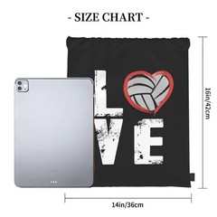 Love Volleyball Unisex Drawstring Backpack Bag Sport Gym Travel Swim Sackpack