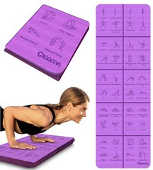 CIGOCIVI Foldable Thick Yoga Mat with Asanas Poses -Christmas Gifts Purple