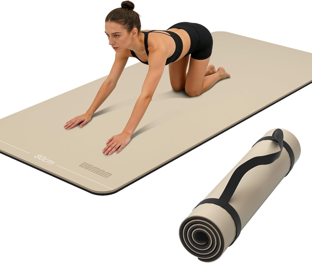 Wide Yoga Mat-80cm Non Slip Extra Thick 1/3” Fitness Exercise Mat TPE Material