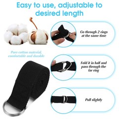 12 Pcs Yoga Strap 6Ft Exercise Stretch Bands for Flexibility with Adjustable …