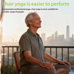 Chair Yoga for Seniors Over 60 Book & Chart, Gentle 8.5×11 inches, navy blue
