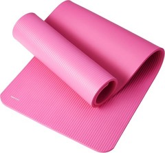 Amazon Basics Extra Thick Exercise Yoga Mat, 1/2 Inch, with Carrying Strap, Pink