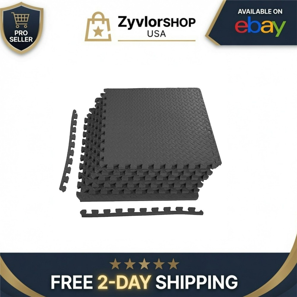 BalanceFrom Puzzle Exercise Mat – 24 Sq Ft Interlocking Foam Tiles