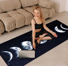 TPE Large Yoga Mat Non-Slip Exercise Fitness Mat with Carry Bag Extra Wide Yoga