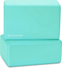 Yoga Block Pair, High Density Foam, 9″x6″x4″, Grippy Surface