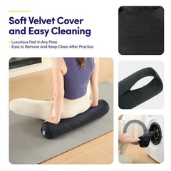 Yoga Bolster Cushion, 25″ Zippered Removable Cover & Durable Carry Handle