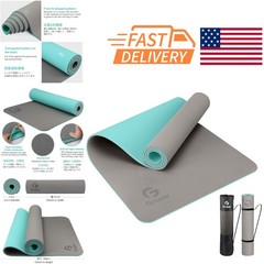 Lightweight Yoga Mat Non Slip 72 Inch Carbon Gray for Pilates and Floor Workouts