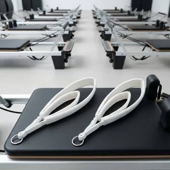 Double Loop Pilates Strap White Color Pilates Circle Strap Long-Lasting