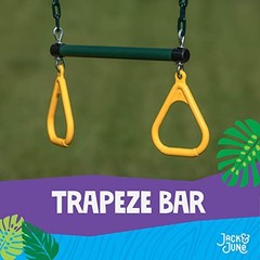 Durable Playset Ring Trapeze Bar and Swing Combo with Large 50” Chains