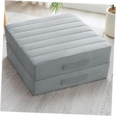 2 Pcs High Density Foam Floor Pillow – Upgraded Large 2 Counts Light Gray