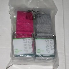 Gaiam (2) 3 in 1 Yoga Strap & Sling Pink Gray 6′ long x 1.5″ Wide FREE SH