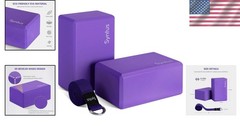 Yoga Block & Strap Combo – 2 Soft Non-Slip Blocks & Durable D-Ring