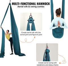 Aerial Silk & Yoga Swing, Aerial Yoga Hammock Kit with 100Gsm Nylon Fabric, Full