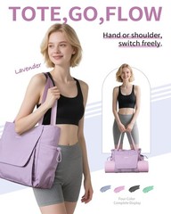 Yoga Mat Bag Tote Gym Women Men Waterproof Wet Pocket Hook Loop Storage